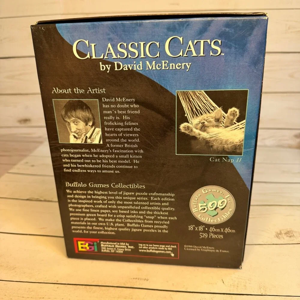 Classic Cats Cat Nap‎ II & III Buffalo Games 500 Pc Puzzle Lot David McEnery